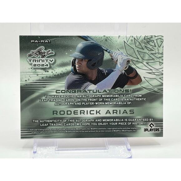 2024 Leaf Trinity Roderick Arias Bronze Jersey Patch Auto 14/99 SP NY Yankees - Picture 2 of 2